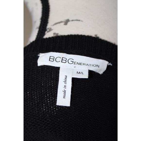 BCBGeneration Womens Long Sleeve Knit black Pullover Sweater Size M/L - Picture 6 of 11